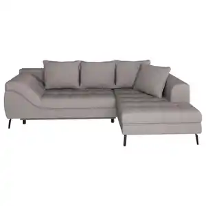 Stylife Ecksofa, Graubraun, Textil, 3-Sitzer, Füllung: Schaumstoffflocken,Schaumstoffflocken, Ottomane rechts, L-Form, 279x177 cm, Bettkasten erhältlich, Stoffauswahl, seitenverkehrt Schlafen auf S