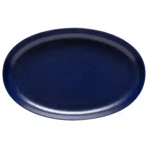 Costa Nova Servierplatte Pacifica, Blau, Keramik, oval, 41x4.5x26 cm, Handmade in Europe, Tischkultur & Servieren, Servierplatten