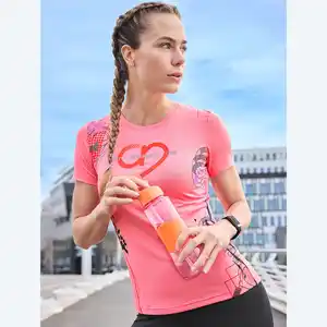 Damen-Funktions-T-Shirt mit Rundhalsausschnitt