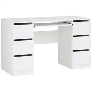 Mid.you Schreibtisch, Weiß, Holzwerkstoff, 6 Schubladen, rechteckig, eckig, 120x76x51 cm, Stauraum, Arbeitszimmer, Schreibtische, Bürotische