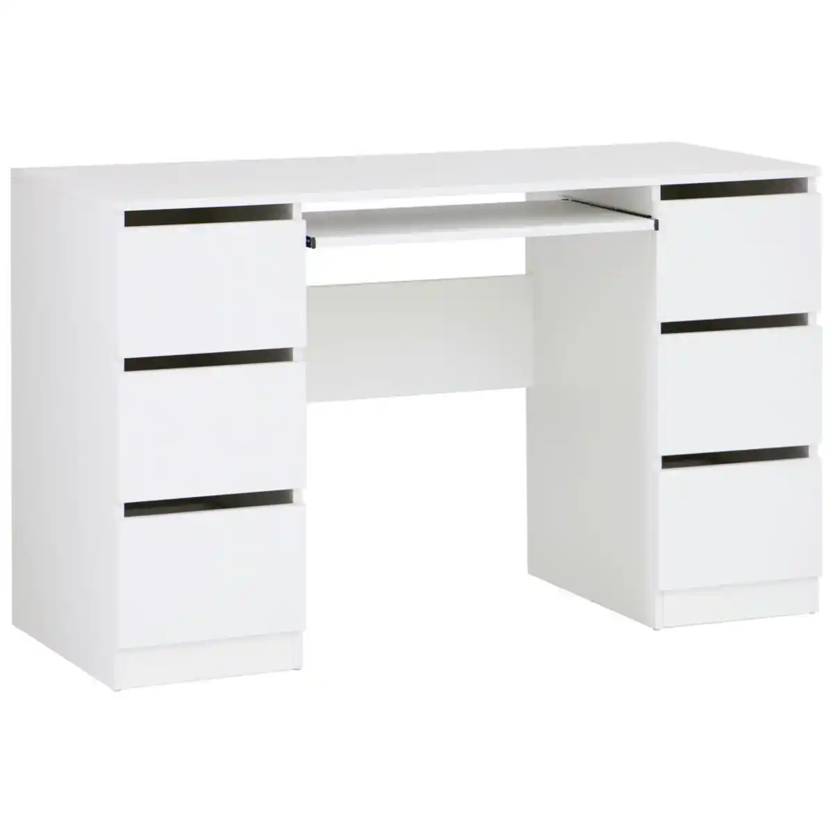 Bild 1 von Mid.you Schreibtisch, Weiß, Holzwerkstoff, 6 Schubladen, rechteckig, eckig, 120x76x51 cm, Stauraum, Arbeitszimmer, Schreibtische, Bürotische