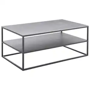 Johann Jakob Couchtisch, Grau, Schwarz, Keramik, rechteckig, Kufe, 60x41.5x100 cm, einfacher Aufbau, Wohnzimmer, Wohnzimmertische, Couchtische, Couchtische Keramik