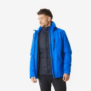 FORCLAZ 3-in-1-Jacke Herren bis -10 °C wasserdicht Wandern - NH500 Mountain blau