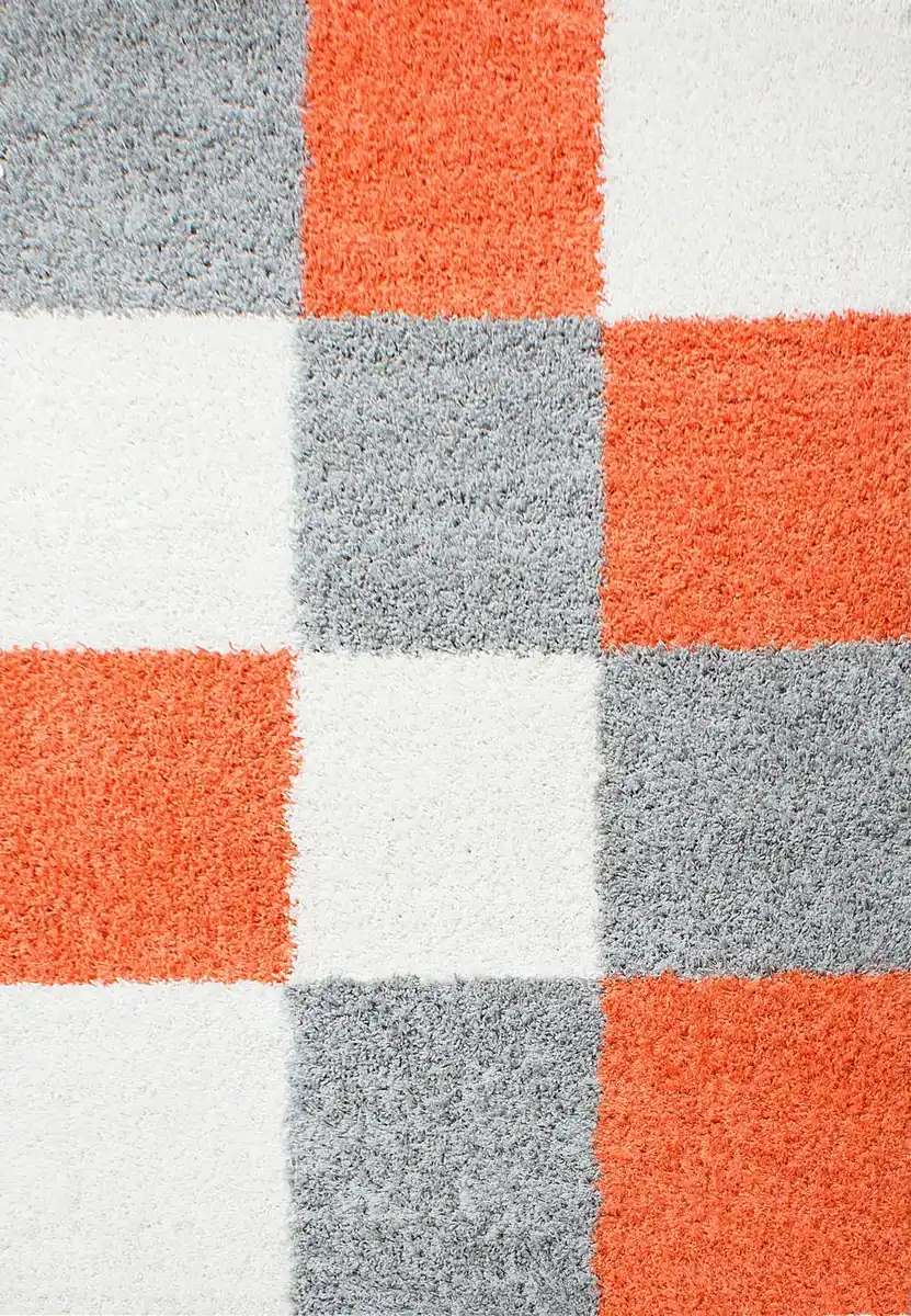 Bild 1 von Hochflorteppich Life Terracotta ca. 160x230cm, Terracotta, Weiß, Hellgrau