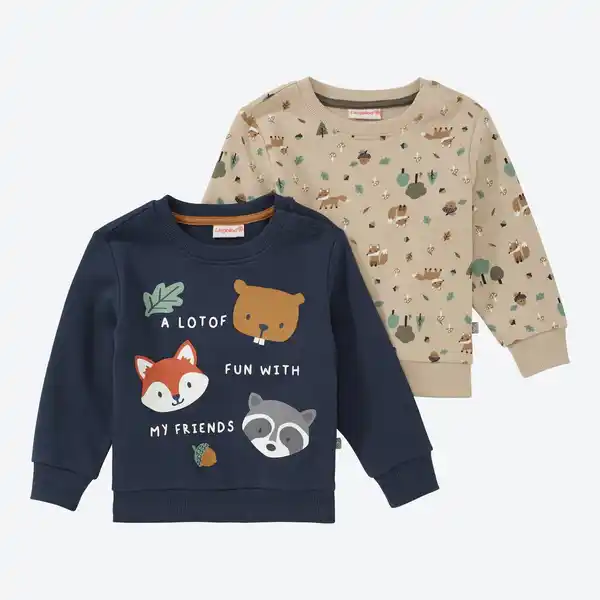 Bild 1 von Baby-Jungen-Sweatshirt mit hohem Baumwollanteil, 2er-Set