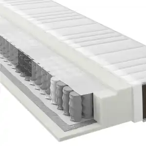 Xora Taschenfederkernmatratze, Weiß, Dunkelgrau, Textil, H2 + H3, Füllung: Hohlfaser, 140x200 cm, Oeko-Tex® Standard 100, Wendematratze, alternative Größen erhältlich, wendbar, Bezug abnehmbar/