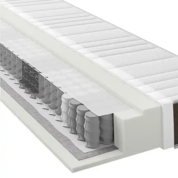 Bild 1 von Xora Taschenfederkernmatratze, Weiß, Dunkelgrau, Textil, H2 + H3, Füllung: Hohlfaser, 140x200 cm, Oeko-Tex® Standard 100, Wendematratze, alternative Größen erhältlich, wendbar, Bezug abnehmbar/