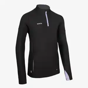 KIPSTA Kinder Fußball Sweatshirt mit Reißverschluss - VIRALTO schwarz/lila