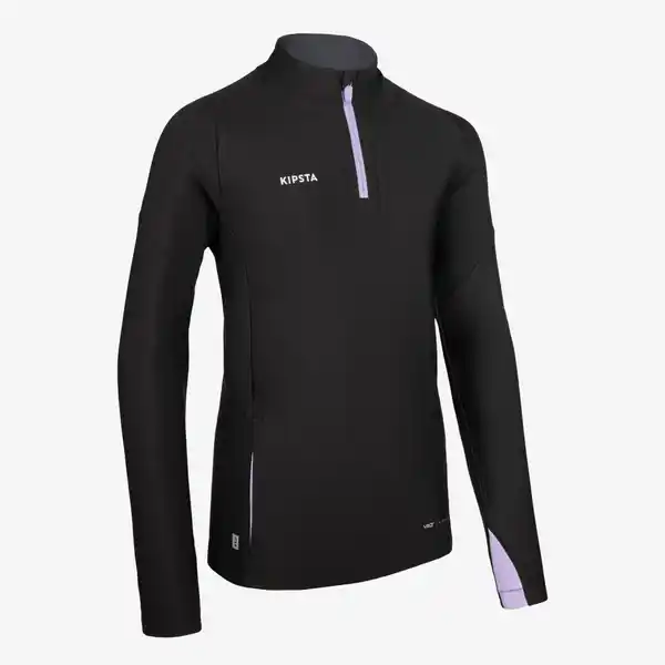 Bild 1 von KIPSTA Kinder Fußball Sweatshirt mit Reißverschluss - VIRALTO schwarz/lila