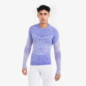 KIPSTA Damen/Herren Funktionsshirt langarm seamless - Keepdry grau/lila
