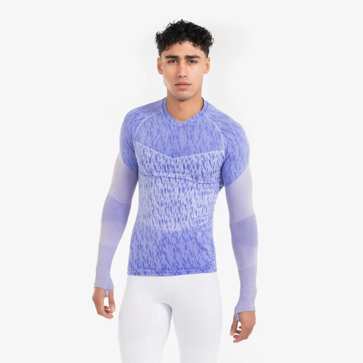 Bild 1 von KIPSTA Damen/Herren Funktionsshirt langarm seamless - Keepdry grau/lila