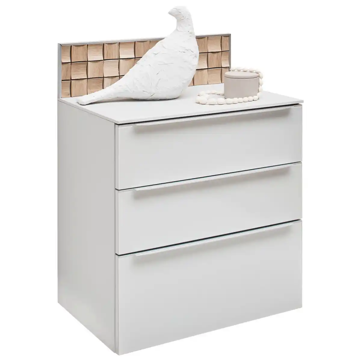 Bild 1 von Dieter Knoll Nachtschrank, Grau, Eiche, Metall, Eiche, massiv, 3 Schubladen, 58x52.5x40 cm, Blauer Engel, BQ - Bündnis für Qualität, Made in Germany, Dgm, DGM-Klimapakt, Typenauswahl, Soft-Close-S