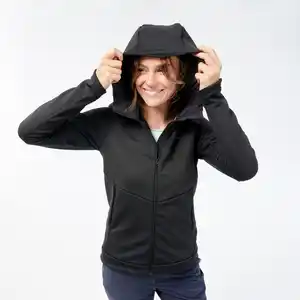 QUECHUA Fleecejacke Damen mit Kapuze Wandern - MH500 Hood
