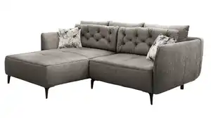 Ecksofa Veloursbezug grau 251 x 186 cm - SALO