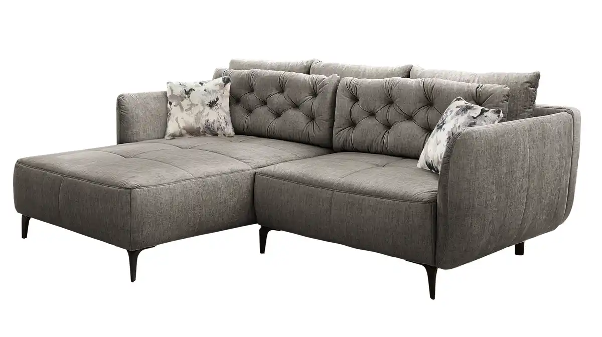 Bild 1 von Ecksofa Veloursbezug grau 251 x 186 cm - SALO