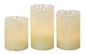 LED-Echtwachskerzen-Set, 3-teilig