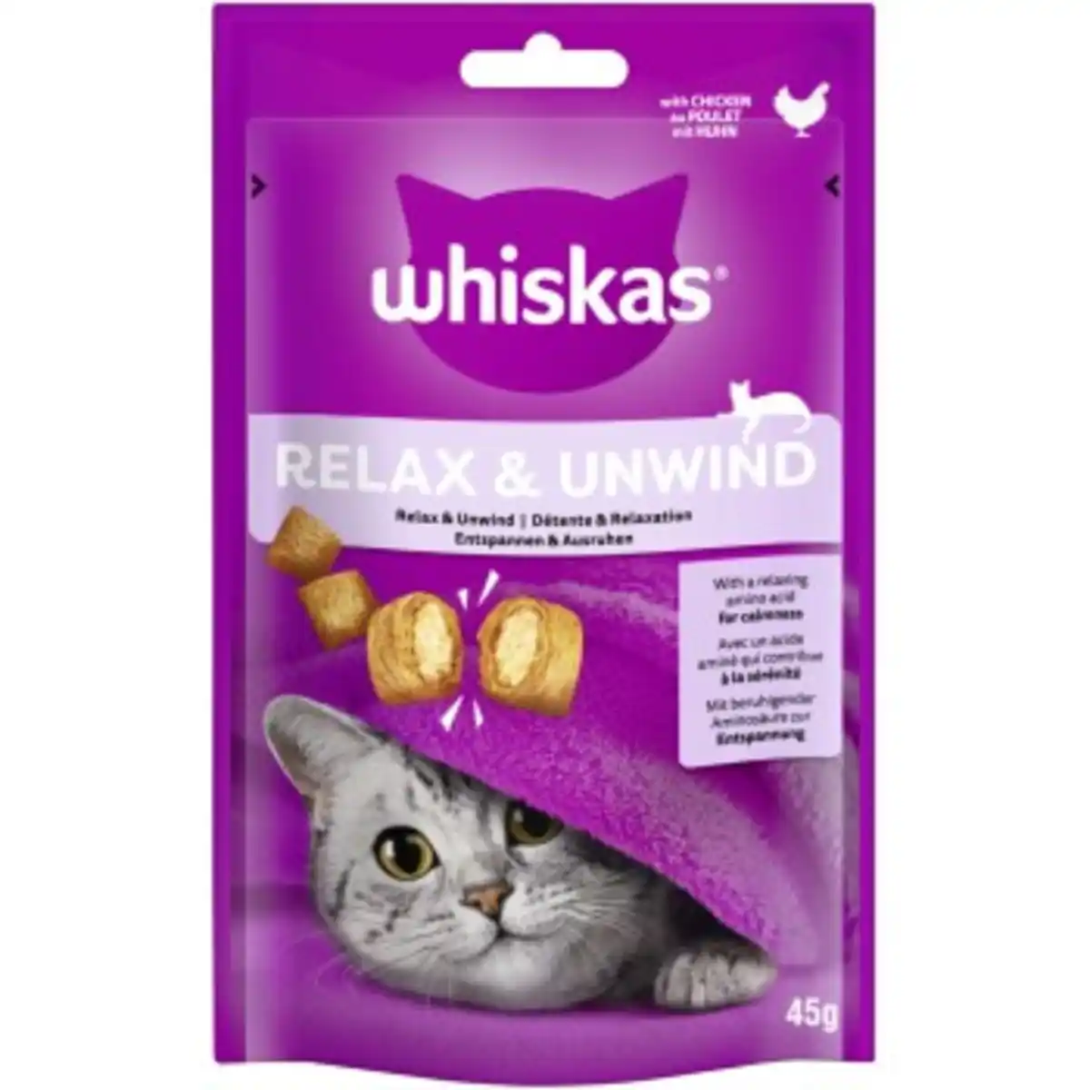 Bild 1 von Whiskas Snack Relax & Unwind mit Huhn 8x45 g