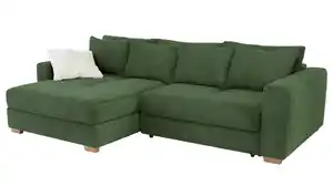 Ecksofa Cord grün Schlaffunktion Bettkasten 288 x 186 cm - KAMPEN