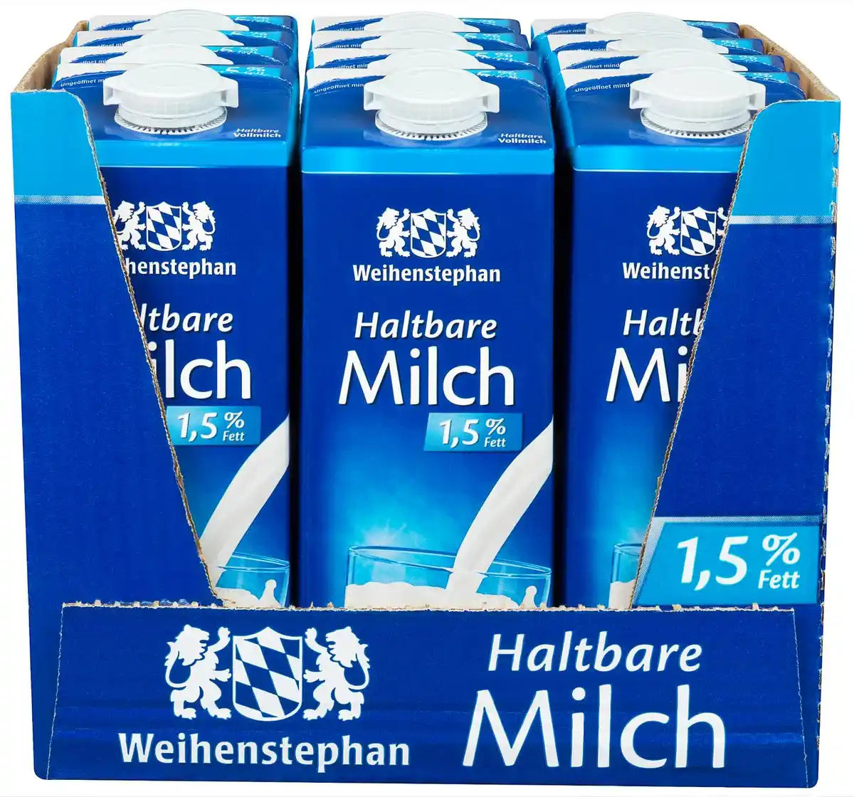 Bild 1 von WEIHENSTEPHAN Ein ganzer Karton Haltbare Milch 1,5 %, Karton = 12 x 1-l-Packg.