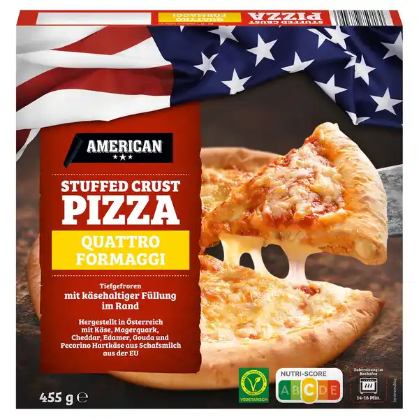 Bild 1 von AMERICAN Pizza Stuffed Crust 465 g, 4 Käse