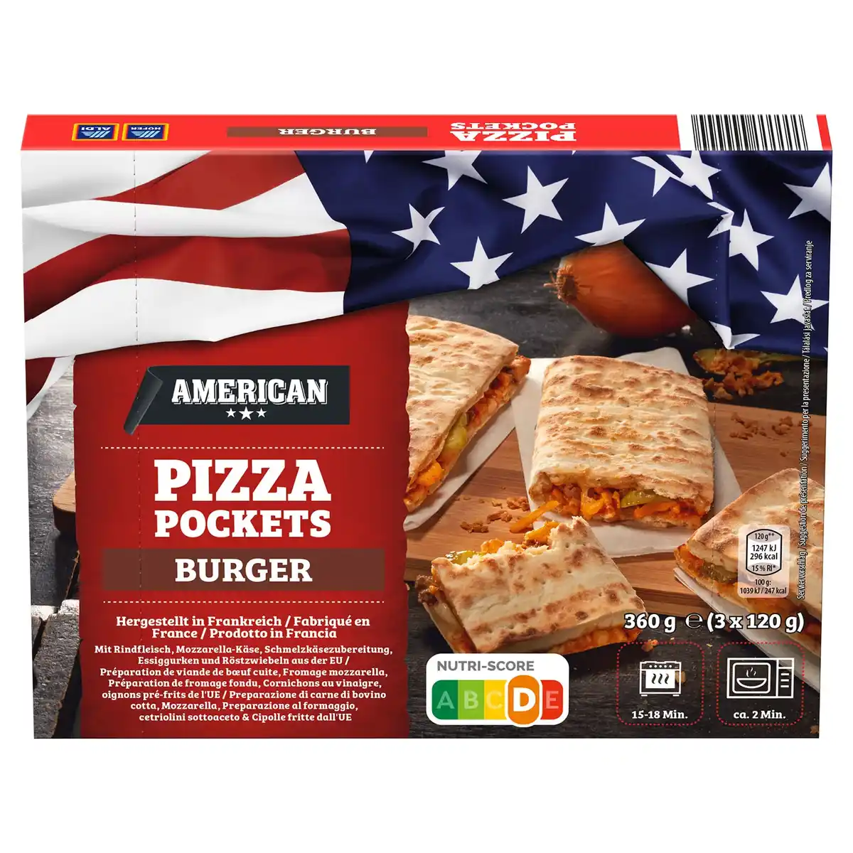 Bild 1 von AMERICAN Pizza Pockets 360 g, Burger
