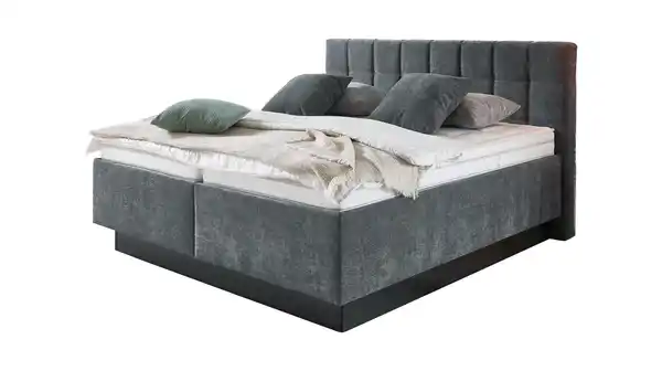 Bild 1 von Boxbett 180 x 200 cm mit Bettkasten anthrazit Chenille - SENSINO