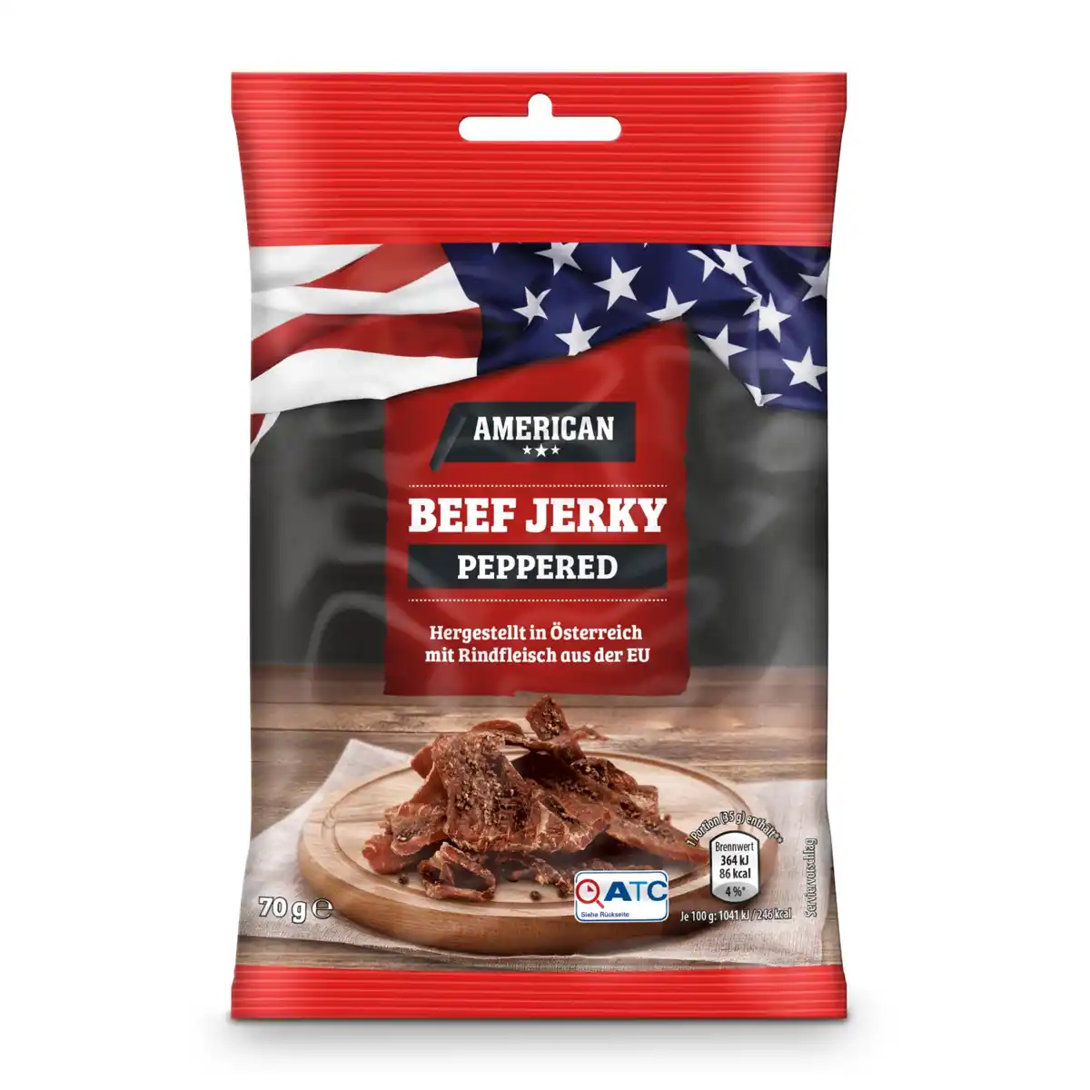 Bild 1 von AMERICAN American Beef & Pork Jerky 70 g, Pfeffer