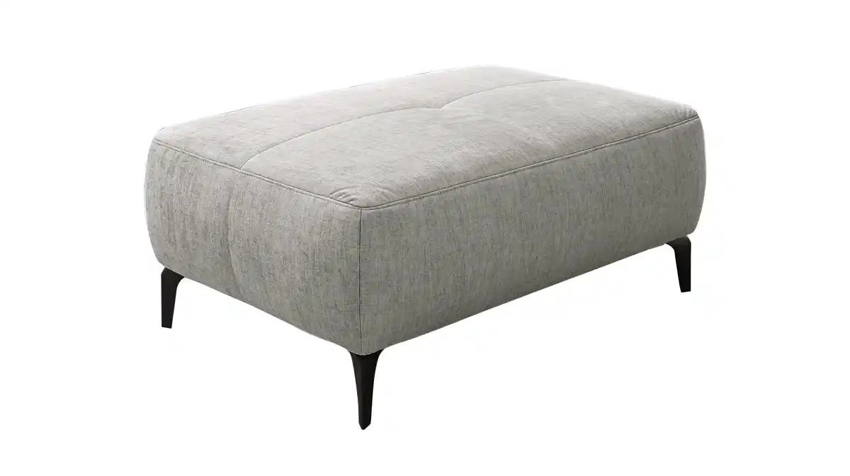 Bild 1 von Hocker Sitzhocker 79 x 111 cm Veloursbezug hellgrau - SALO