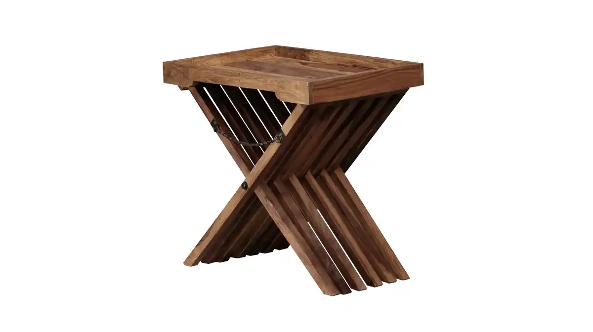 Bild 1 von Beistelltisch Sheesham massiv gebeizt 60 x 40 cm - MERJA