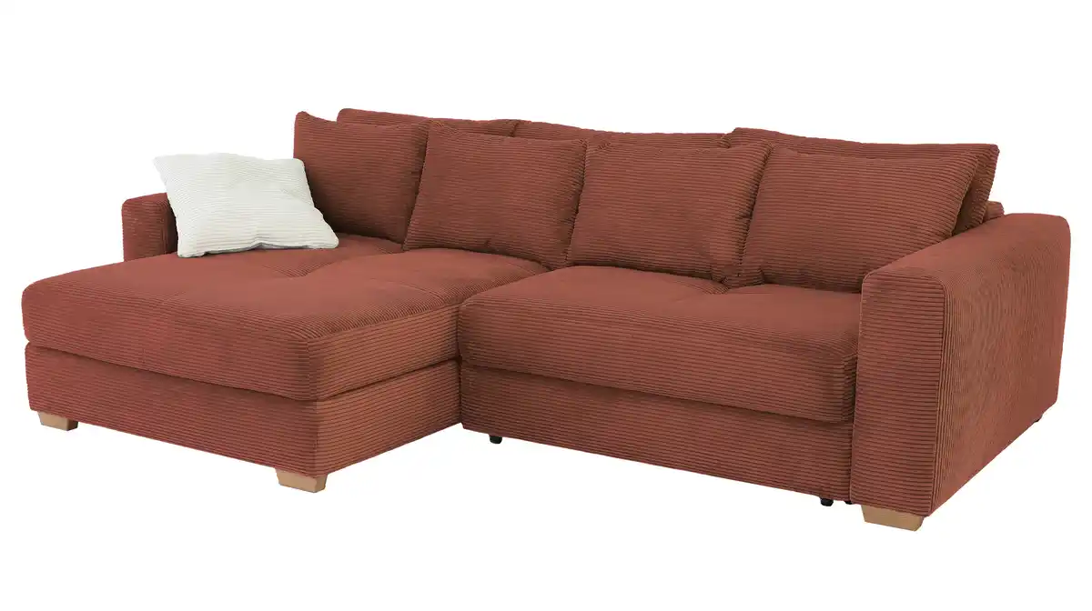 Bild 1 von Ecksofa Cord rost Schlaffunktion Bettkasten 288 x 186 cm - KAMPEN