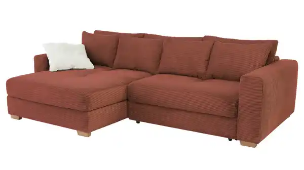 Bild 1 von Ecksofa Cord rost Schlaffunktion Bettkasten 288 x 186 cm - KAMPEN