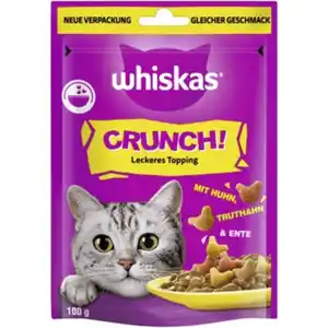 Whiskas Snacks, Crunch, Huhn, Truthahn & Ente 6x100 g