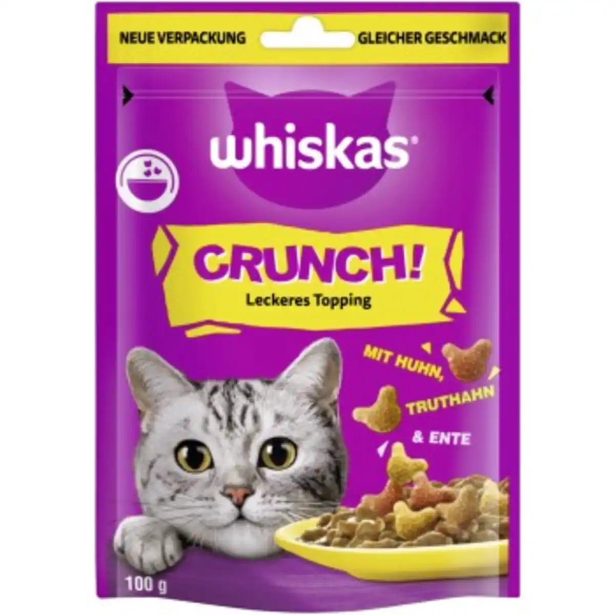Bild 1 von Whiskas Snacks, Crunch, Huhn, Truthahn & Ente 6x100 g