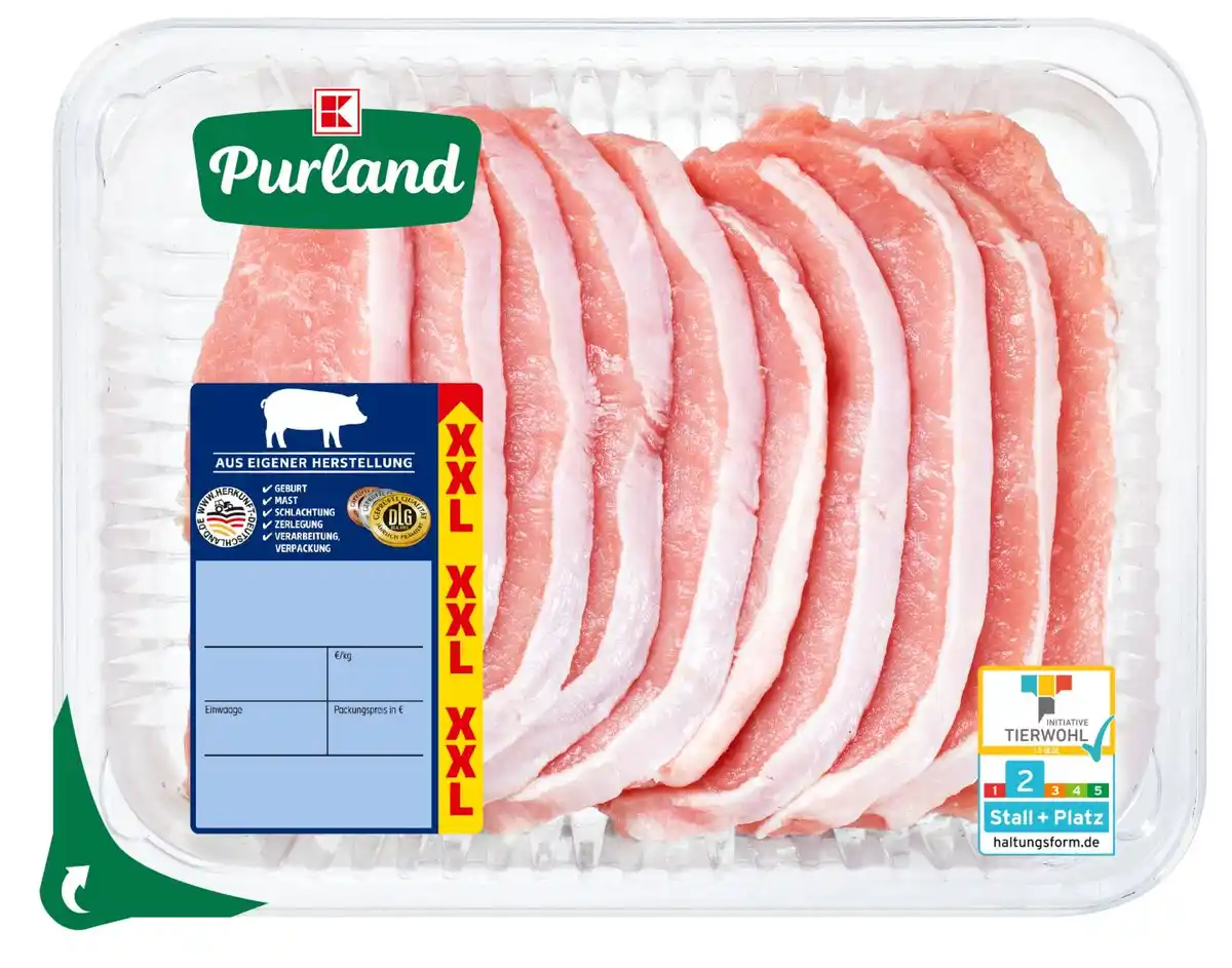 Bild 1 von K-PURLAND Minutensteaks XXL aus dem Schweinelachs, 800-g-Großpackg.