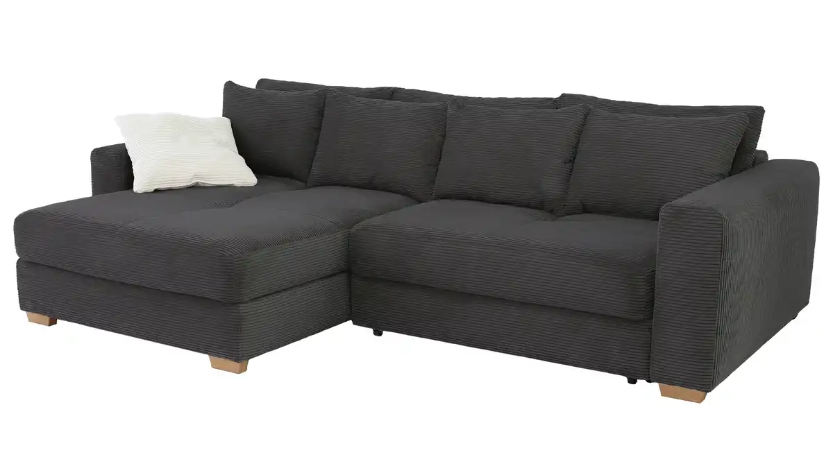 Bild 1 von Ecksofa Cord grau Schlaffunktion Bettkasten 288 x 186 cm - KAMPEN