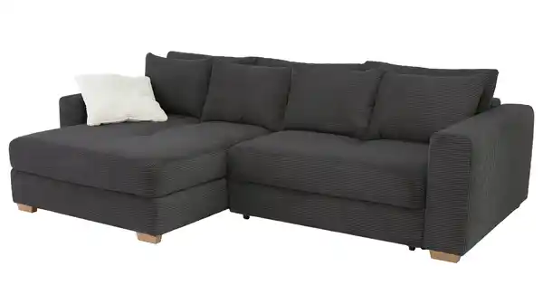 Bild 1 von Ecksofa Cord grau Schlaffunktion Bettkasten 288 x 186 cm - KAMPEN