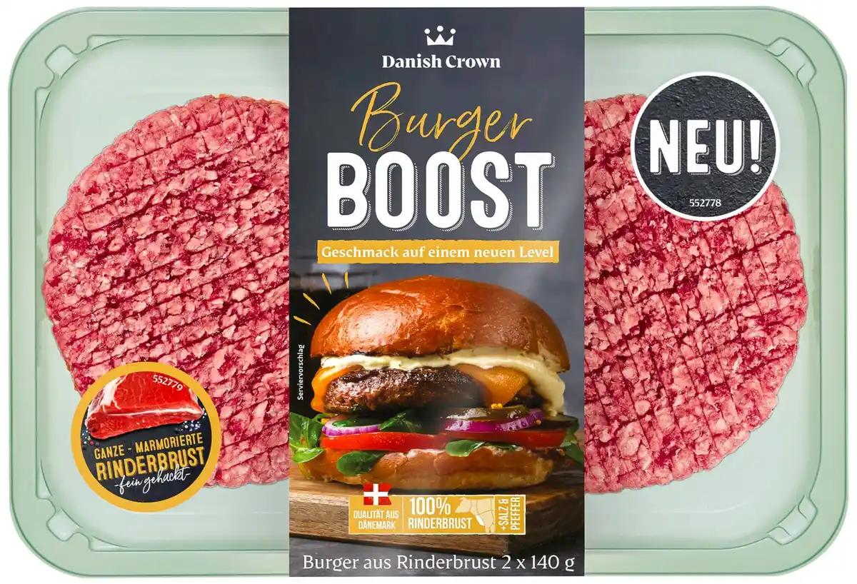 Bild 1 von DANISH CROWN Burger Boost, 2 St. = 280 - 300-g-Packg.