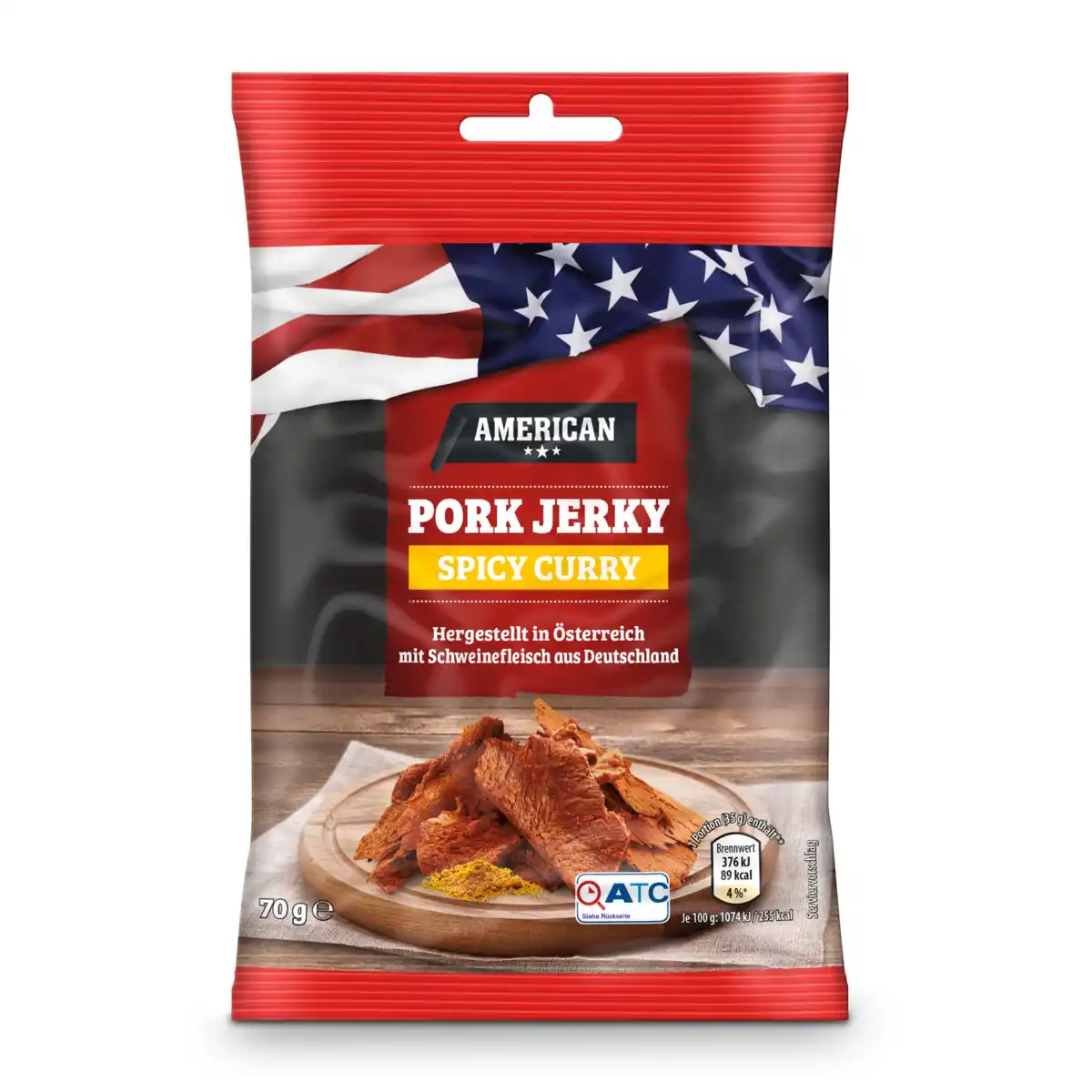Bild 1 von AMERICAN American Beef & Pork Jerky 70 g, Curry