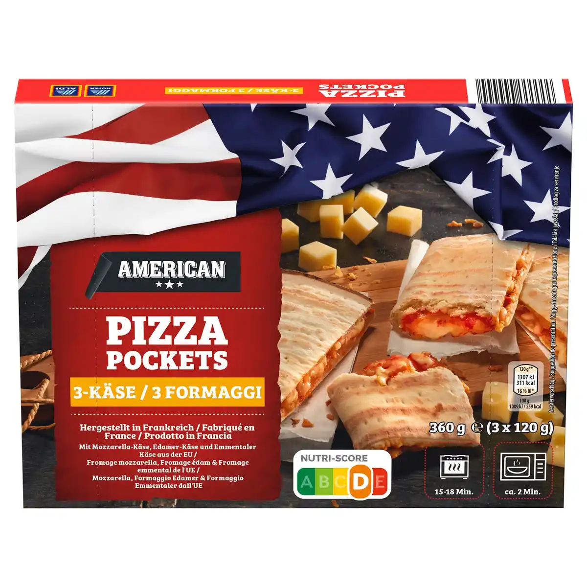 Bild 1 von AMERICAN Pizza Pockets 360 g, 3-Cheese