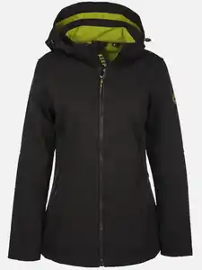 Damen Softshelljacke mit Kapuze Schwarz