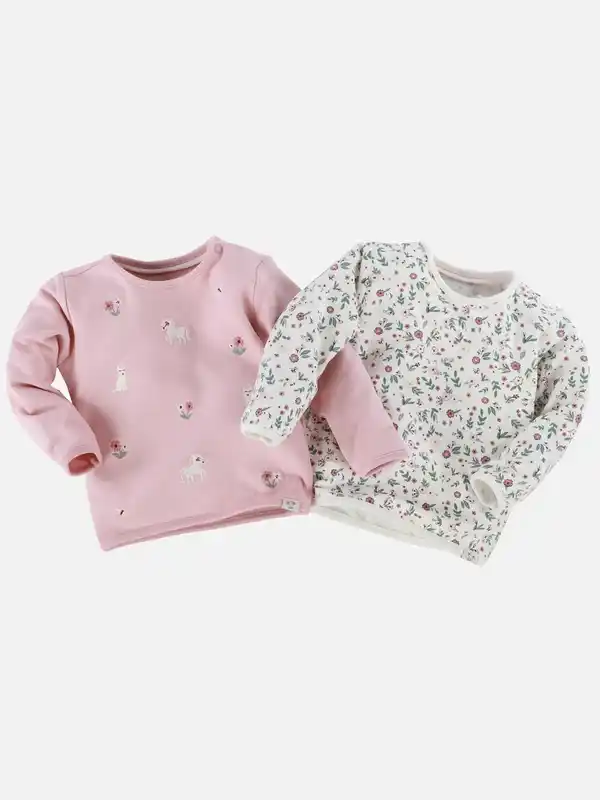 Bild 1 von Baby Mädchen Sweatshirt im 2er Pack Rosa
