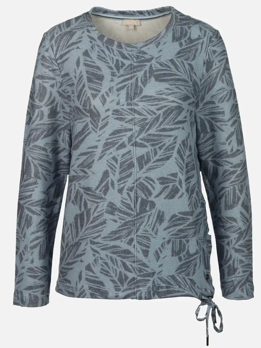 Bild 1 von Damen Flauschshirt mit Blätterprint Blau
