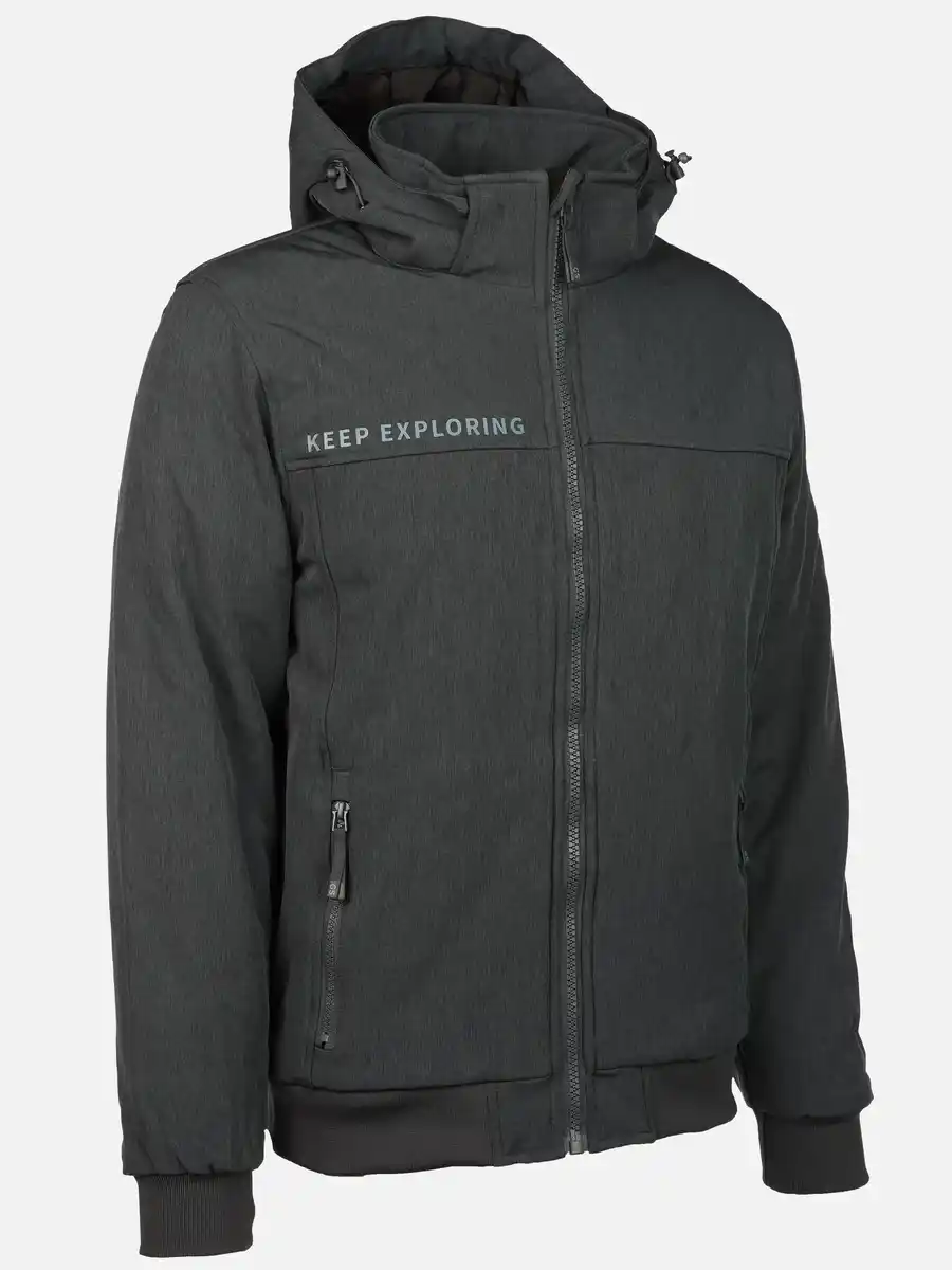 Bild 3 von Herren Softshelljacke mit Kapuze Grau