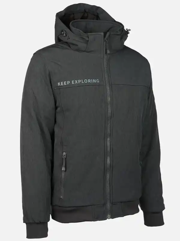 Bild 3 von Herren Softshelljacke mit Kapuze Grau