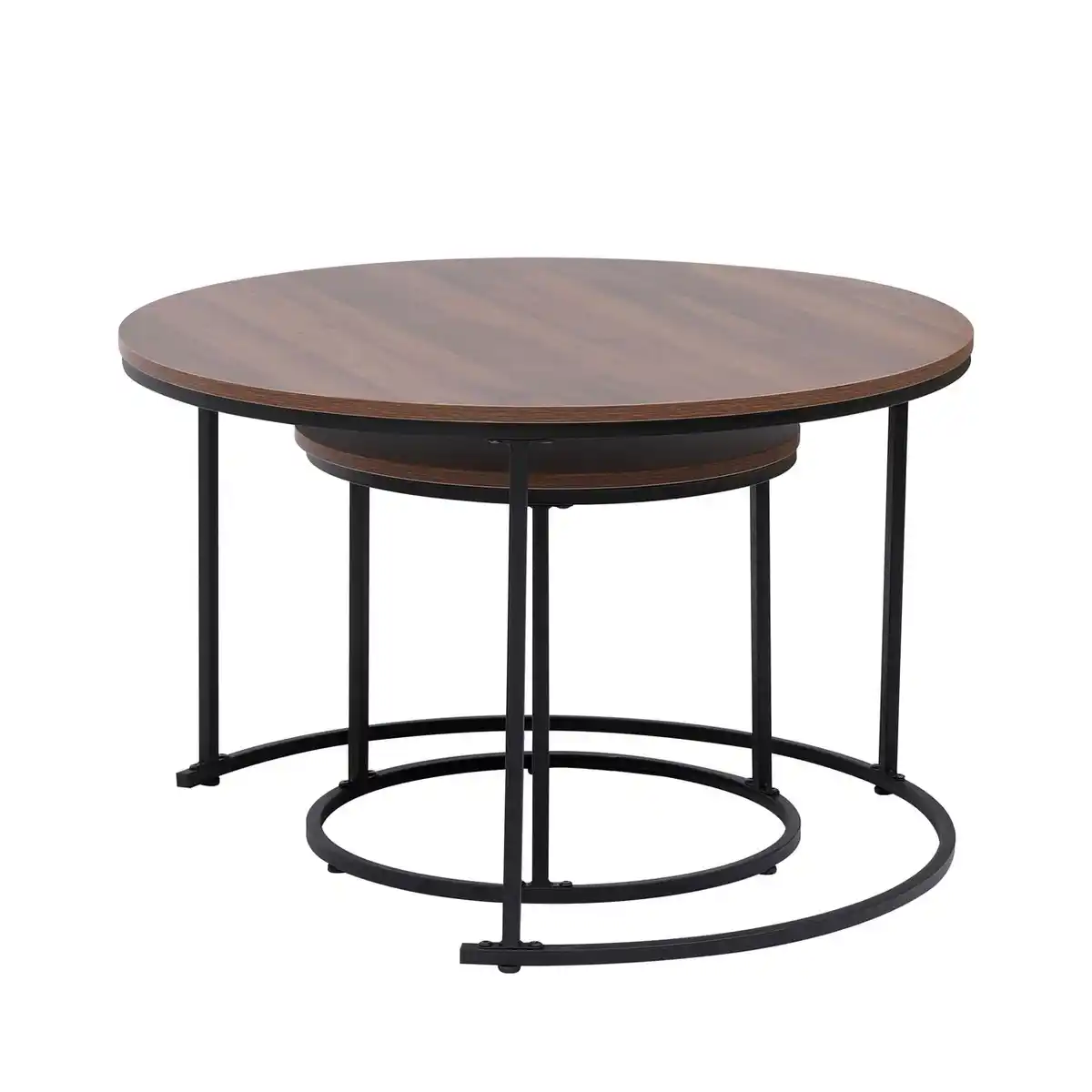 Bild 4 von 2-tlg. Kaffeetisch, ca. 80.0 x 80.0 x 48.0 cm // 48.0 x 48.0 x 42.0 cm - Braun