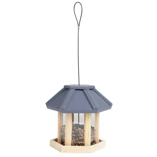 Bild 1 von Vogelfutterhaus aus Holz 6eck 22x19,5x18cm