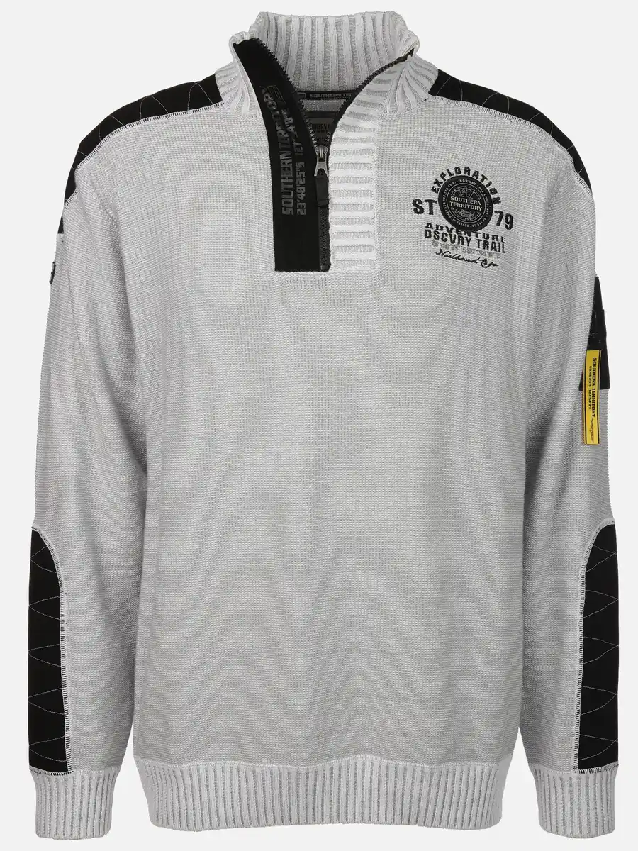 Bild 1 von Herren Stricktroyer mit Stickerei Weiß