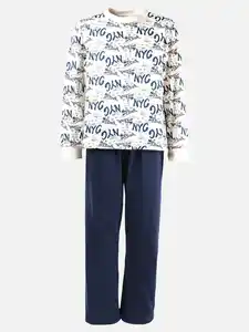 Jungen Schlafanzug mit Frontprint Blau