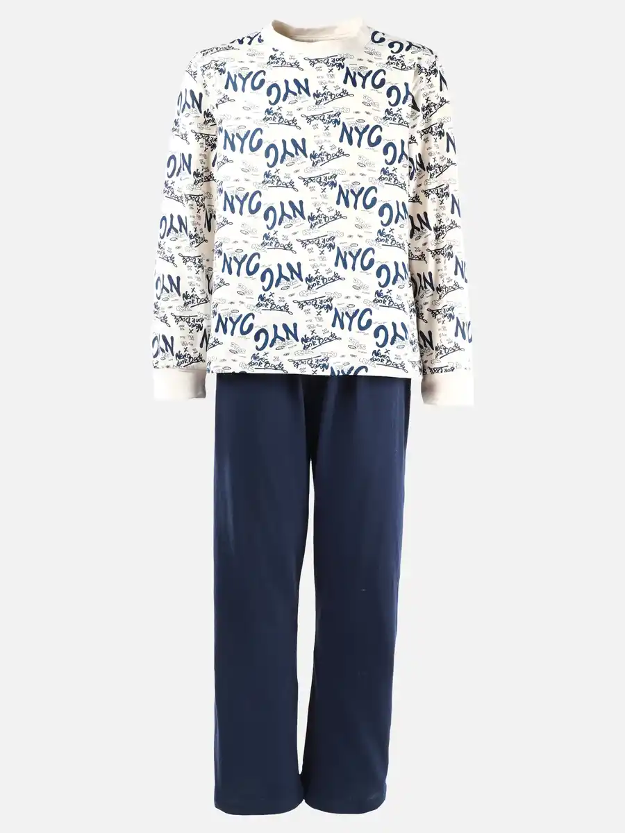 Bild 1 von Jungen Schlafanzug mit Frontprint Blau
