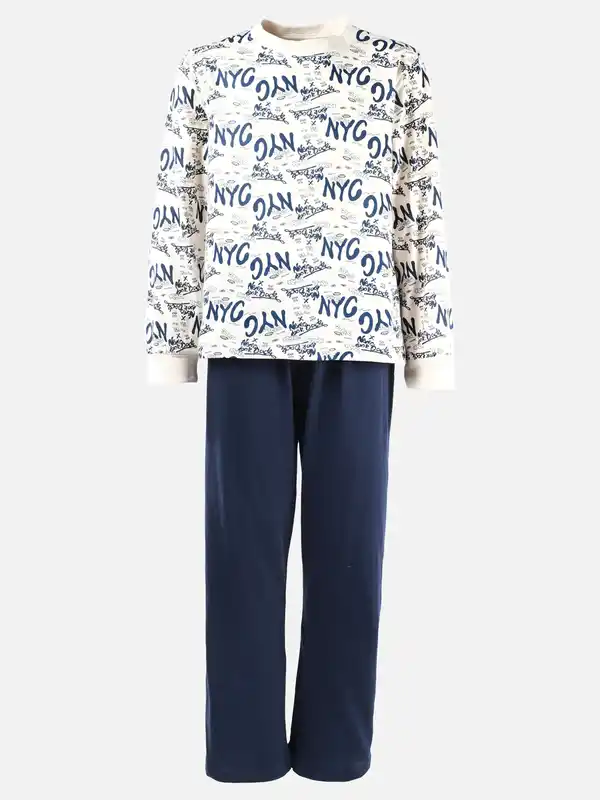 Bild 1 von Jungen Schlafanzug mit Frontprint Blau